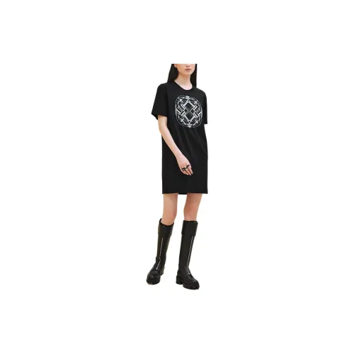 HERMES Short-Sleeved Dresses Women's Black