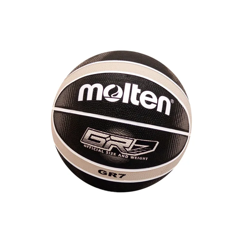 Molten Rubber Basketball Black Size 5 Size 6 Size 7 Training Match Unisex-2