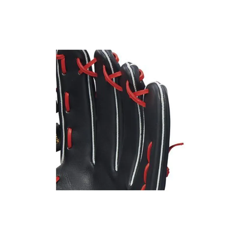 Mizuno Baseball Gloves Catcher's Glove Top Grain Cow Leather Unisex Black Red-5