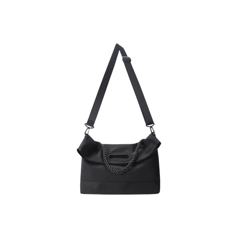 Aini Rabbit Polyester Pu Tote Shoulder Bag, Crossbody Bag Unisex Black/Leather Black/Leather Brown-14