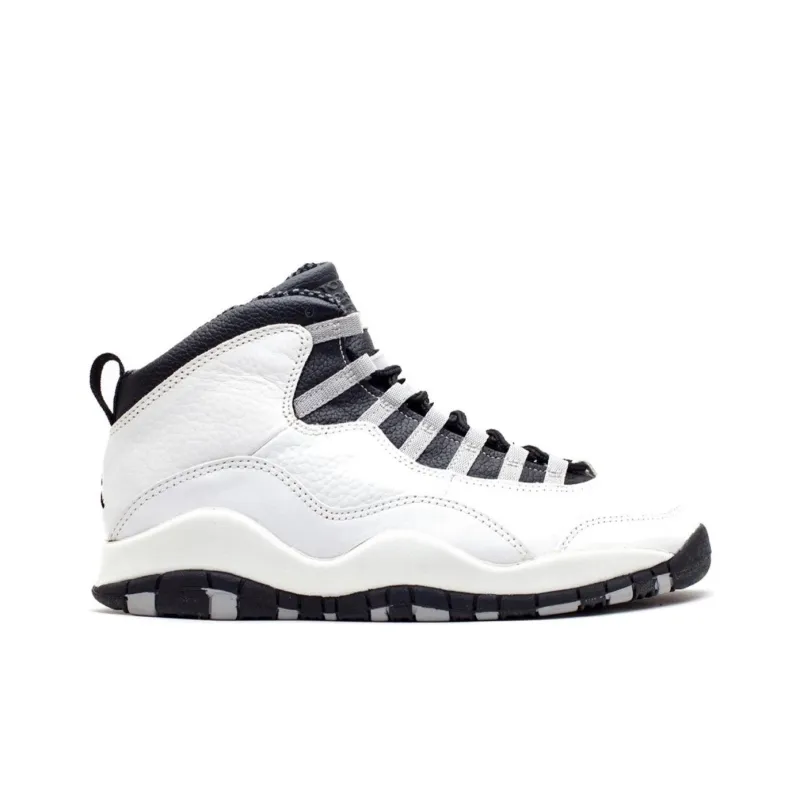 Jordan Air Jordan 10 Anti Slip Wear Resistant High Top Vintage Basketball Shoes Men's White Black-1