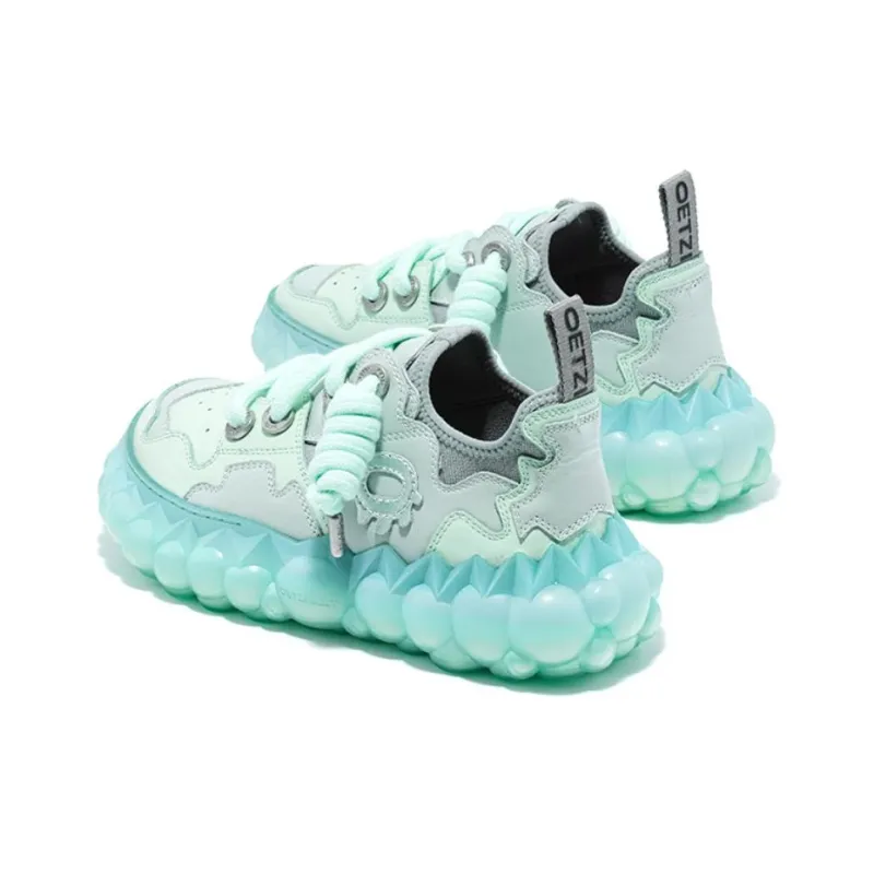 OETZI Fusion Ice Series Casual Shoes Unisex Low Top Light Green & Light Gray-2