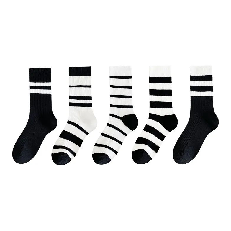 MIIOW Mid Calf Socks Women's 5 Pack-12