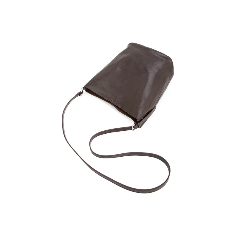 VENOF Cow Leather Bucket Bag, Handbag, Shoulder Bag Women's Vegetable Tanned Coffee/Vegetable Tanned Black-4