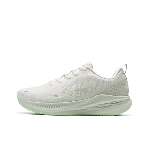 XTEP Speed 5.0LITE Wear Resistant Slip Resistant Low Top Running Shoes Women's Sail White Enamel Green