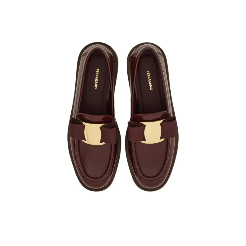 FERRAGAMO Chunky Barabow Loafers Women's Brown-4
