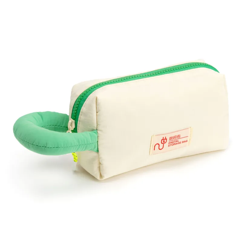 Bromen Nylon Cable Storage Bag Unisex Purple/Green Grape & White Contrast-7