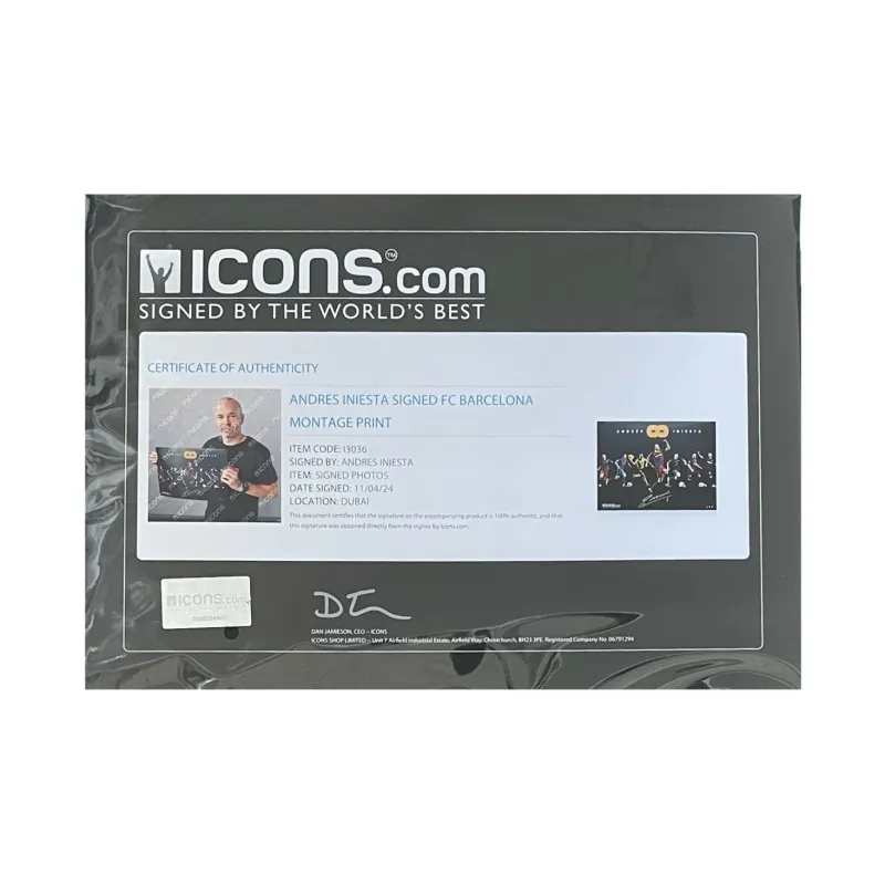 ICONS.com Iniesta Includes Certification Certificate Frame Size: 38.6x48.6cm Barça-2