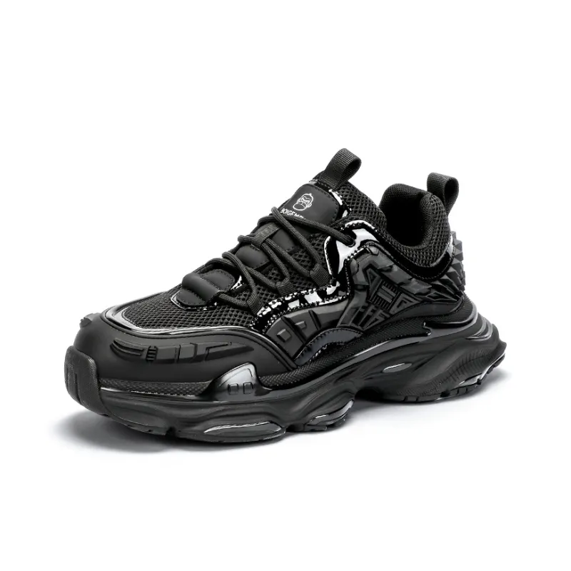 BOIGEMES Chunky Sneakers Men Low Top Black-10