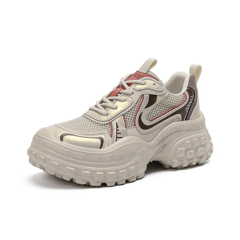 HARSON Cushioning Lightweight Height Increasing Low Top Chunky Sneakers Women's-1