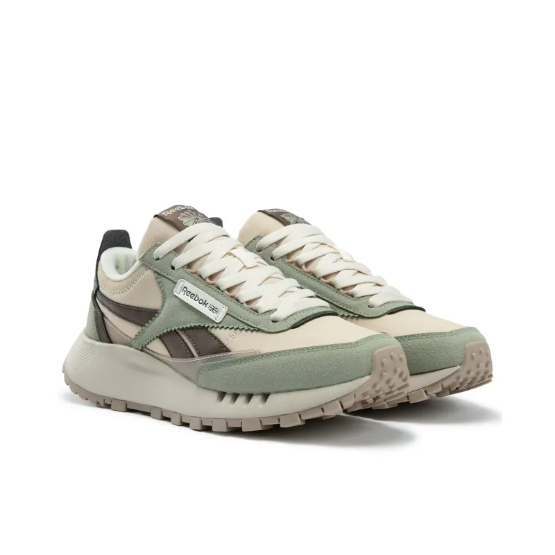 Reebok CL LEGACY W+ Anti Slip And Wear Resistant Height Increasing Low Top Running Shoes Unisex Beige Green-1