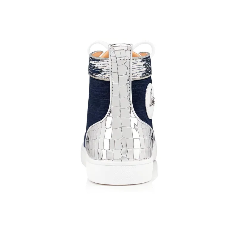CL LUBOTING Lou Spikes Orlato High Top Stylish Skateboarding Shoes Men's Blue-3
