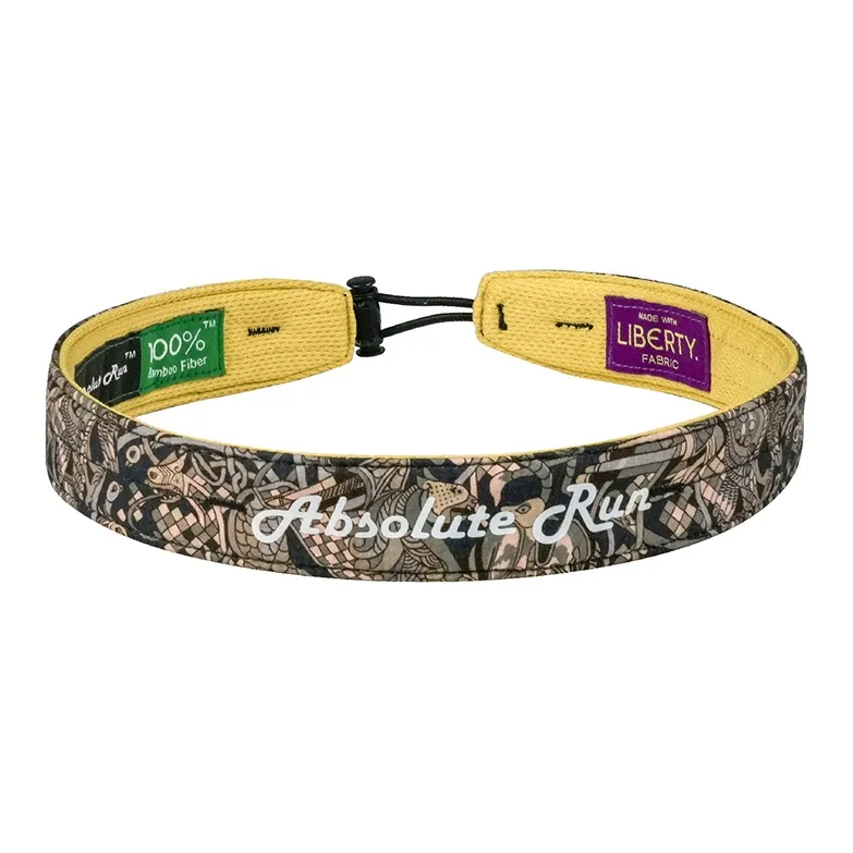Absolute Run Sweatbands Elastic Moisture Wicking Antibacterial Running, Yoga, Badminton 58±4cm Coffee Unisex-1