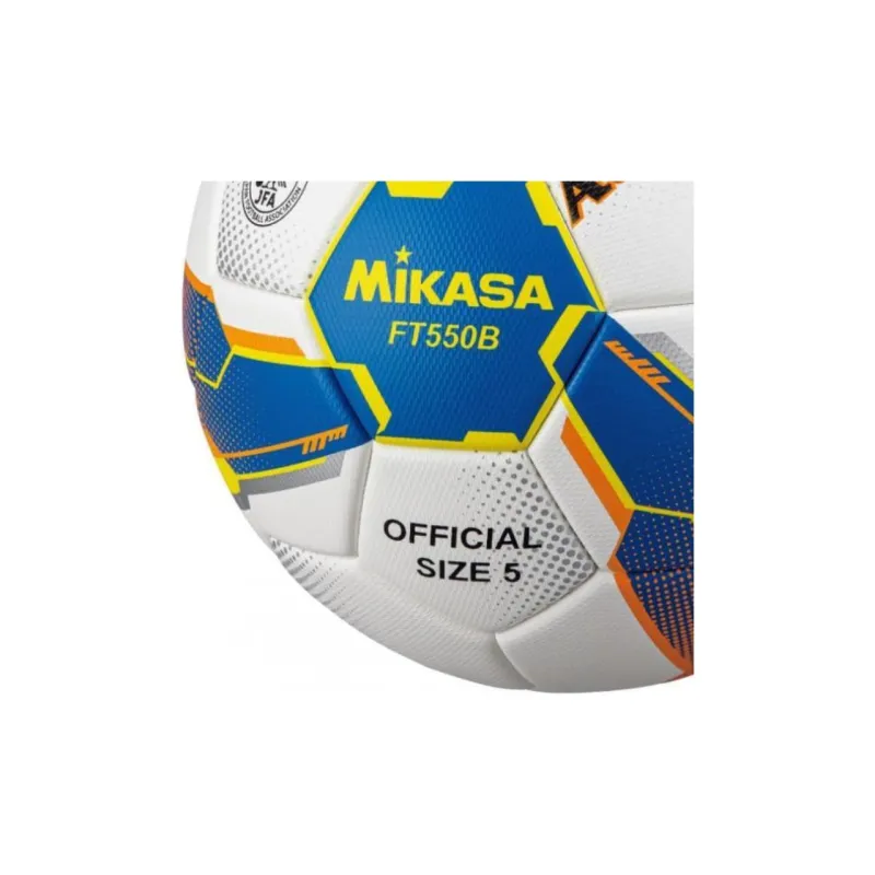 MIKASA Size 5 Soccer Synthetic Leather Hand-Stitched Soccer Ball Unisex White Blue-4