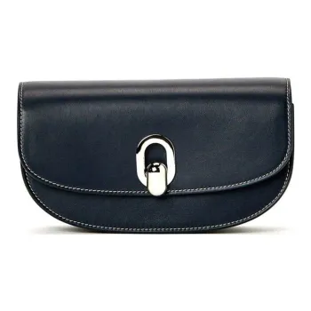 SAVETTE Tondo Crescent Leather Crossbody Bag