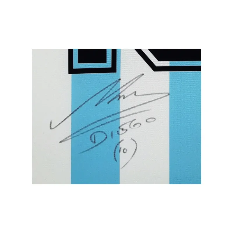 Three For Maradona 1986 World Cup Argentina Team Signed Soccer Apparel Jersey Framed With Certificate Collection-2