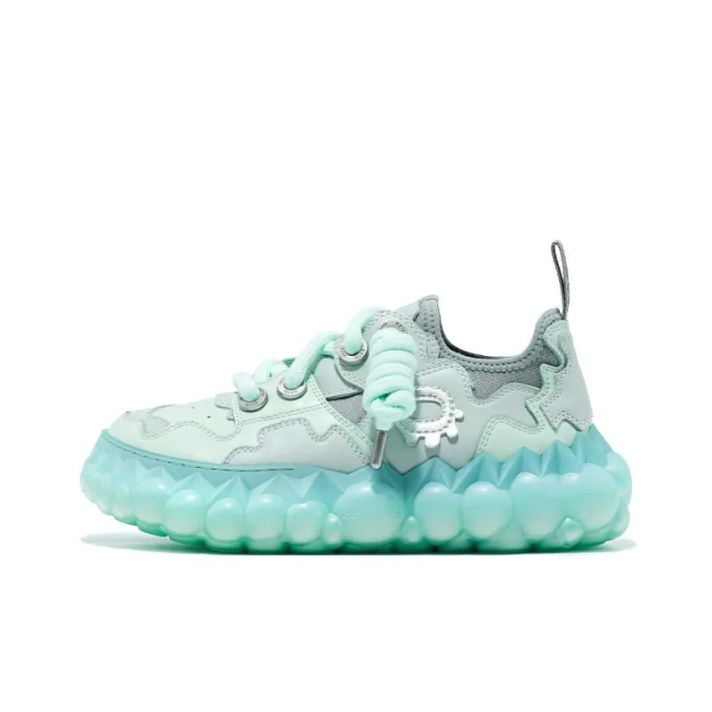 OETZI Fusion Ice Series Casual Shoes Unisex Low Top Light Green & Light Gray-0