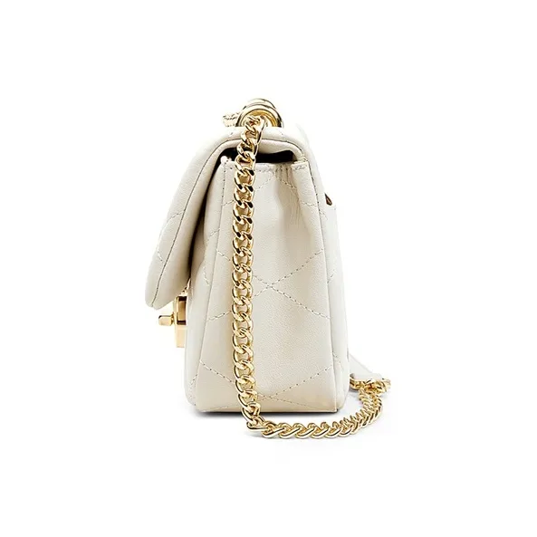 Teenmix Cow Leather With Synthetic Leather Shoulder Bag, Crossbody Bag, Chain Bag Trumpets Women's Black/Ecru-10