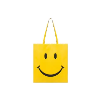 MOSCHINO Smiley® Collaboration Sheepskin Tote Bag Shopping Bag Handbag Large Size Women's Yellow