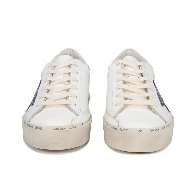 Golden Goose Hi Star White Black Star Women's-4