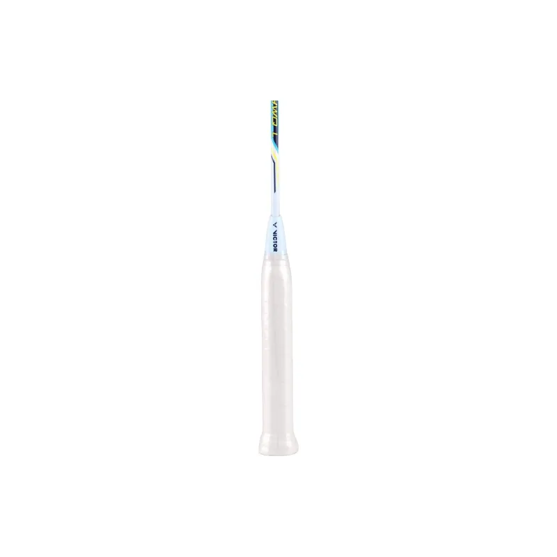 VICTOR Assault TK HWQL Victory Badminton Racket Offensive Hard Head Entry Level Unisex Single Grip White Blue-5