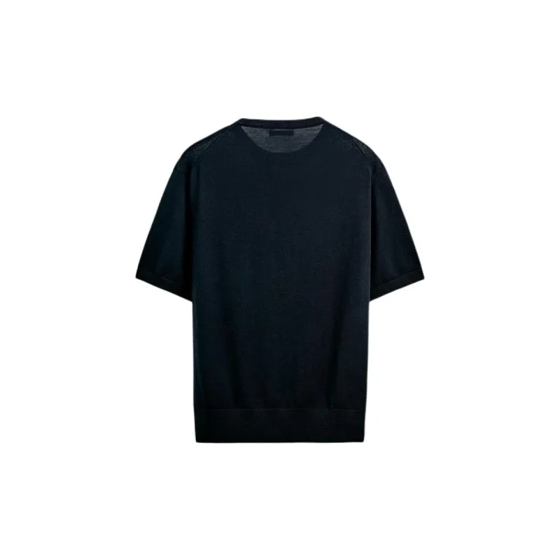 ZARA T Shirts Men Sea Blue-1
