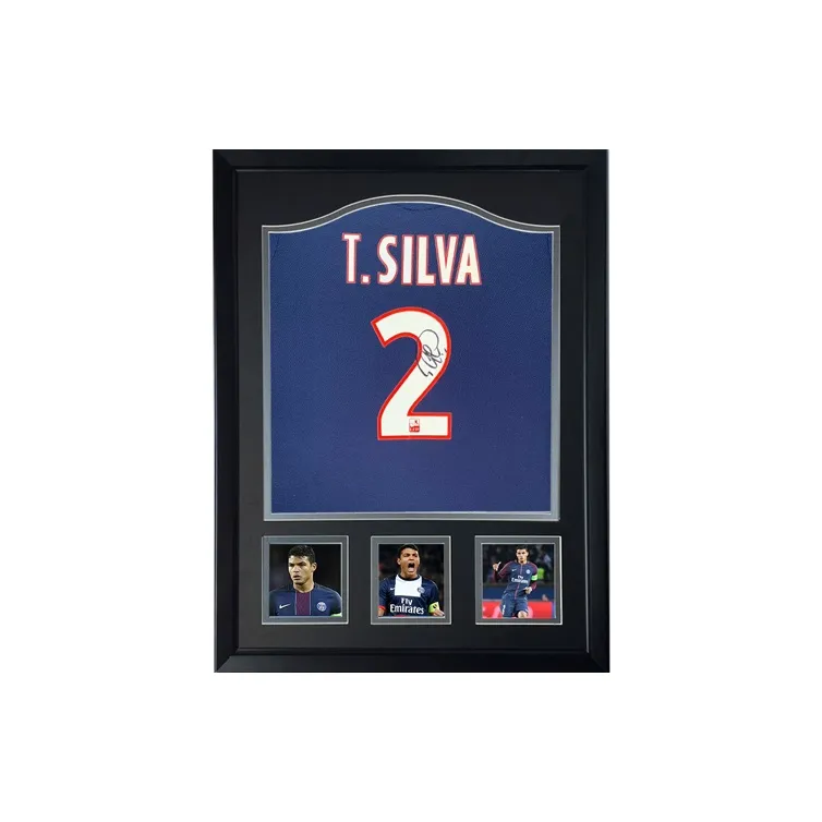 Three For Paris Saint Germain, Thiago Silva, Autographed Jersey, Includes Certificate, Framed-2