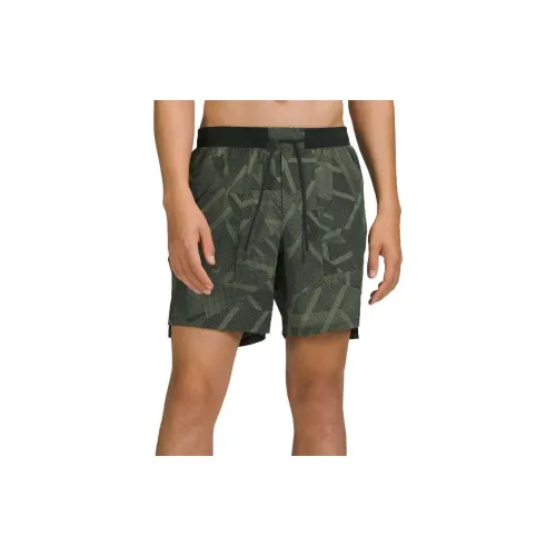 Lululemon License To Train Sports Shorts Men Green Twill Rainforest