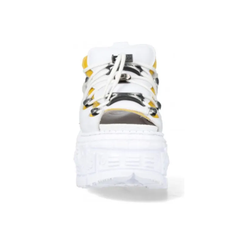NEW ROCK Slip-Resistant Low-Top Casual Shoes Unisex Yellow White-5