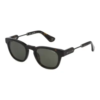 Police Acetate Square Sunglasses Men's Brown