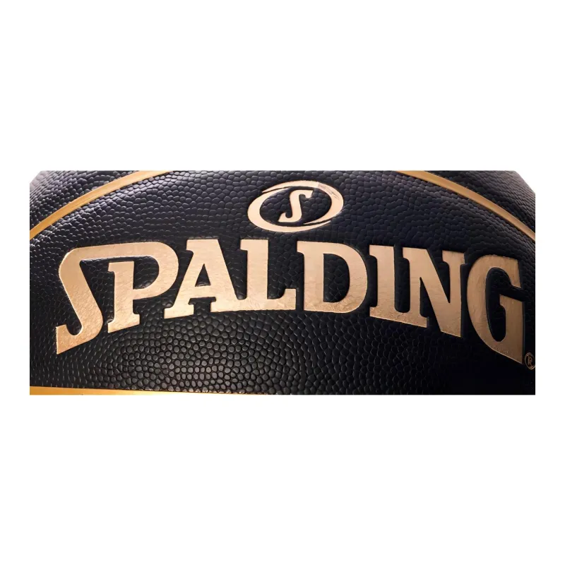 SPALDING Rubber Basketball Black Gold Size 7 Ball Training Unisex-3