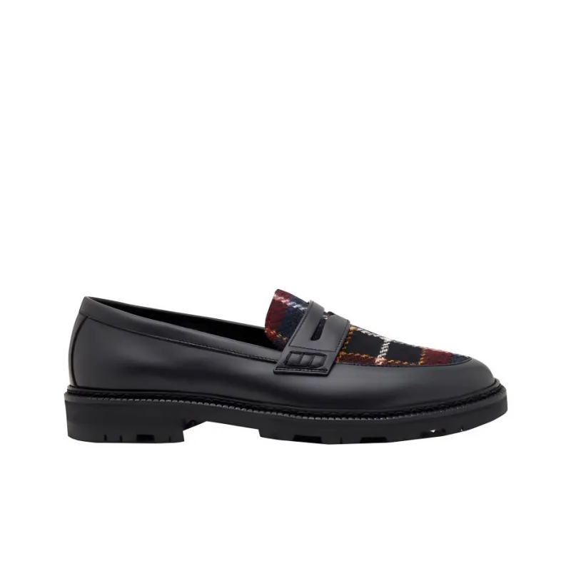 MANOLO BLAHNIK Hudson Loafers 1cm Men's Black Red-1