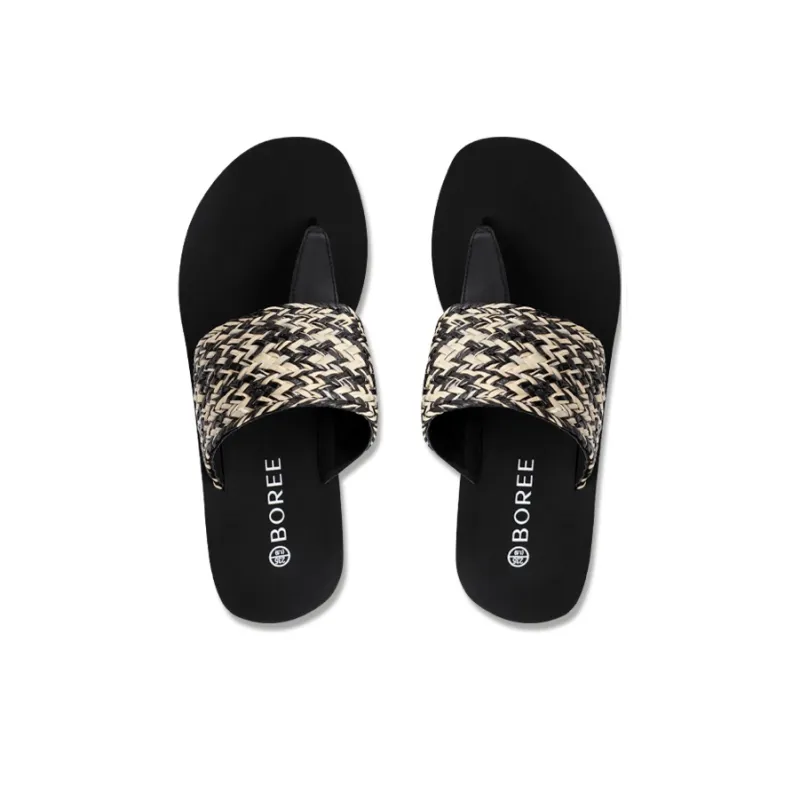 BOREE EVA Slip Resistant Flip Flops Women's Black-3