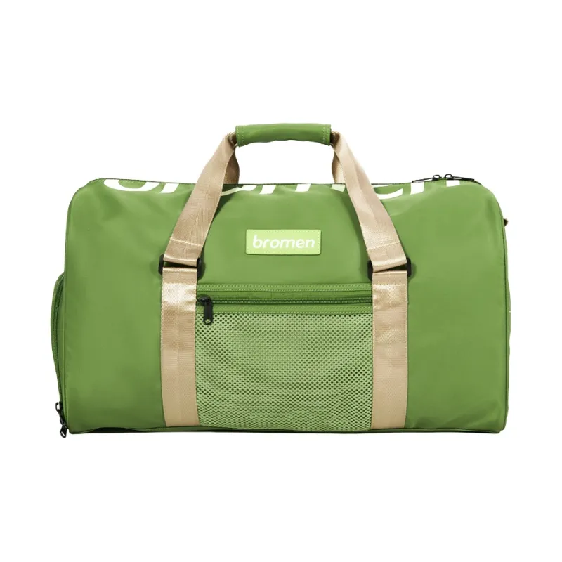 Bromen Polyamide Gym Bag, Yoga Training Bag, Luggage Bag, Travel Bag 20L Unisex Khaki/Fresh Green-7