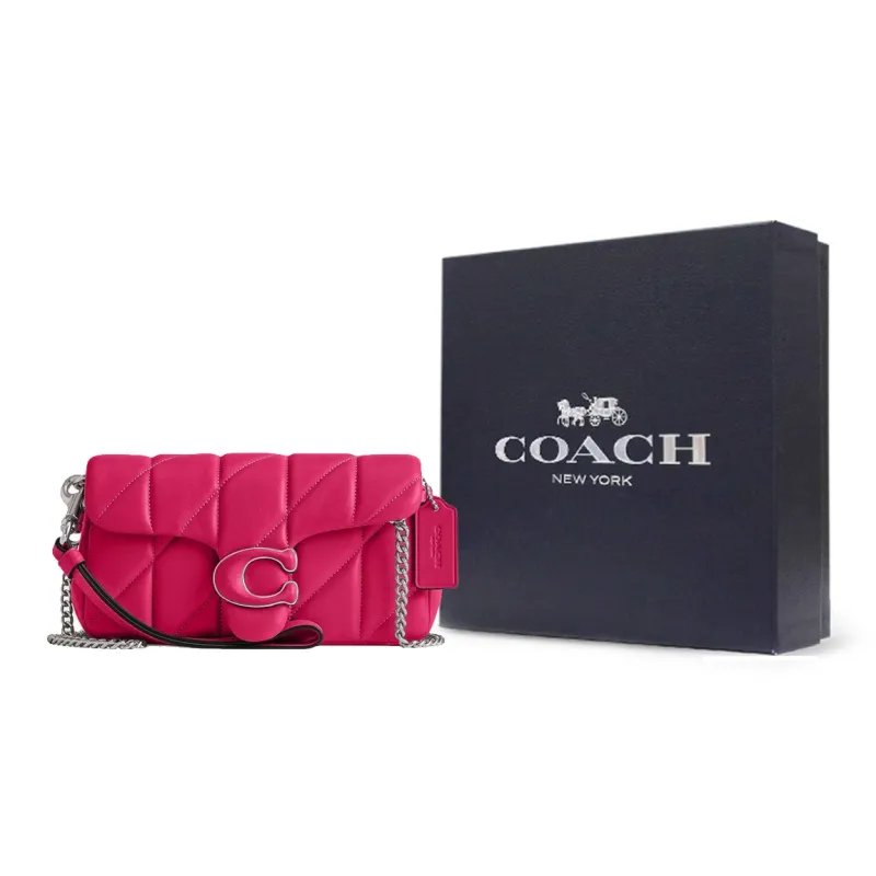 COACH Tabby Nappa Leather Crossbody Bag Shoulder Bag Women's Dragon Fruit-8