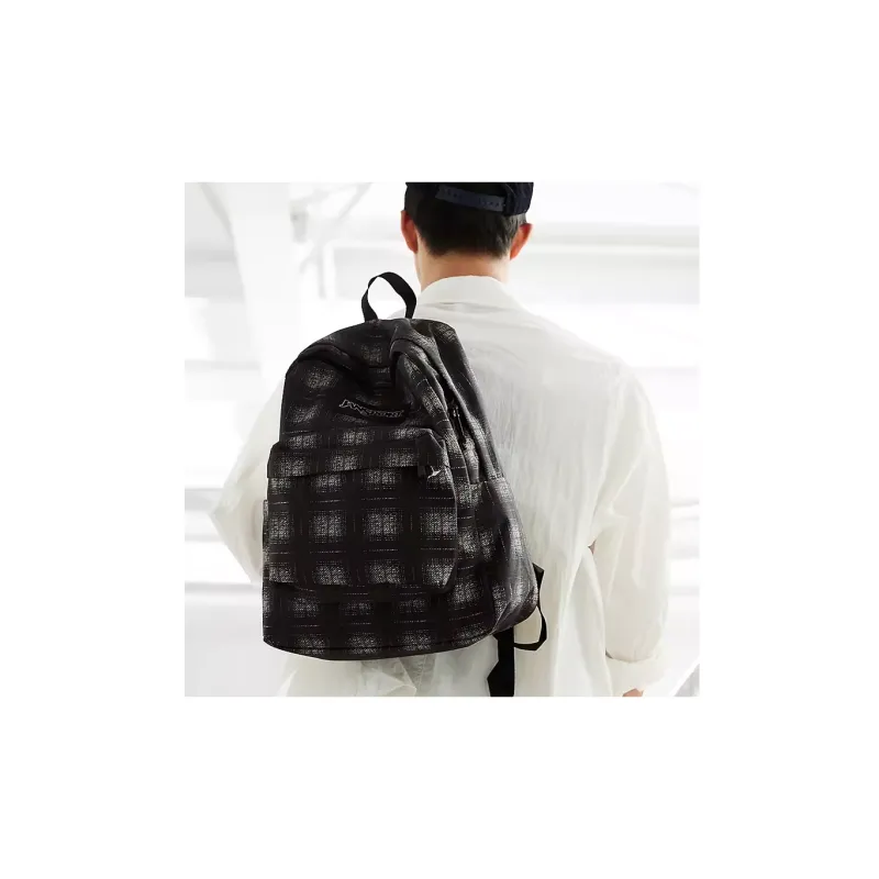 JanSport Polyester Backpack Regular Unisex 7X3 Black Plaid-4