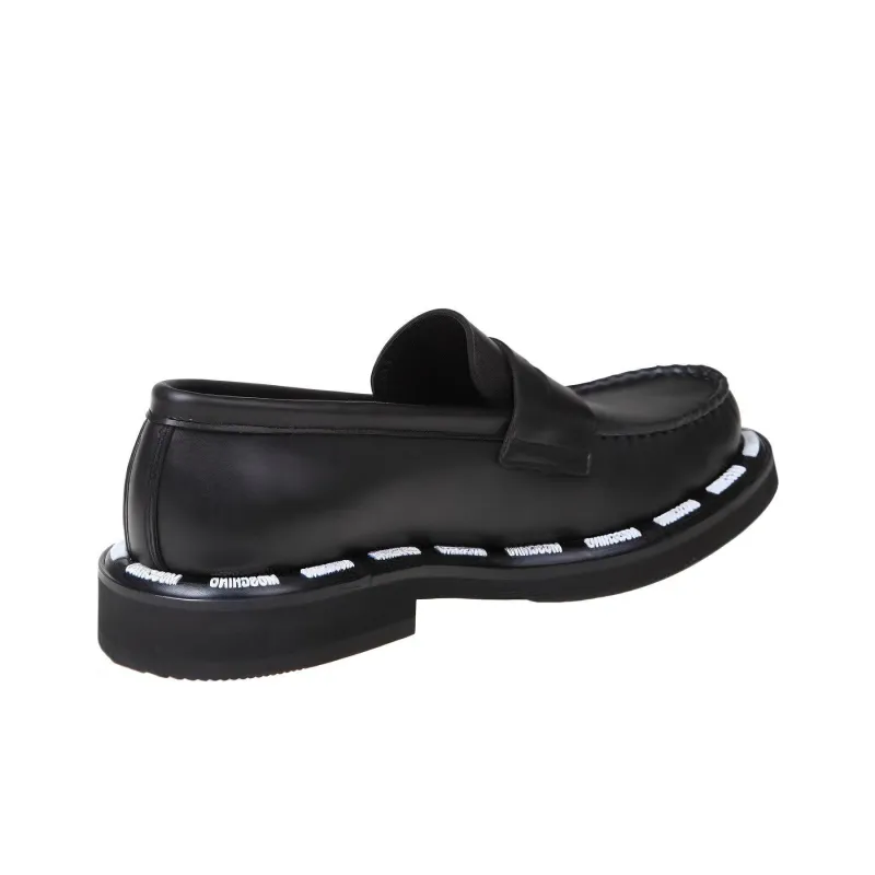 MOSCHINO Contrasting Logo-trim Loafers-3