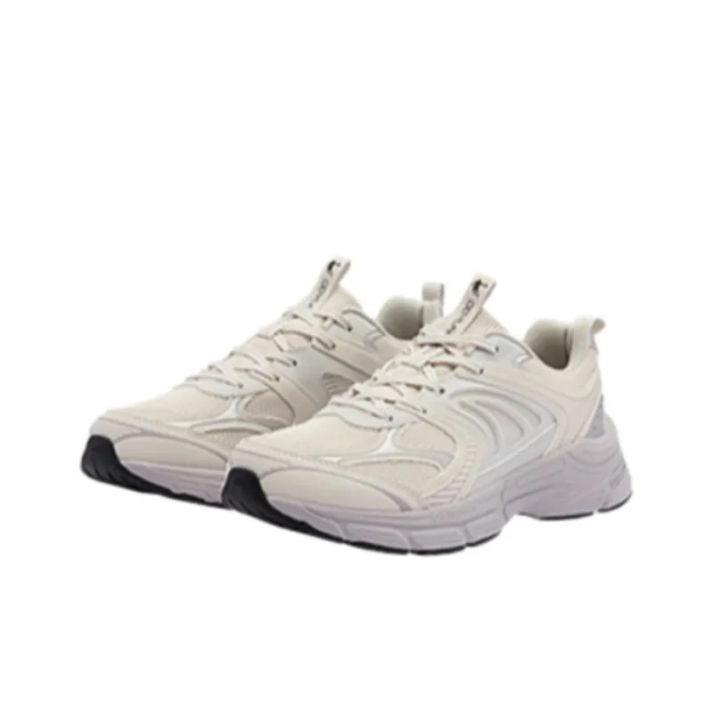 QIAODAN Anti-Slip Wear-Resistant Low-Top Casual Running Shoes Women's White Purple-1