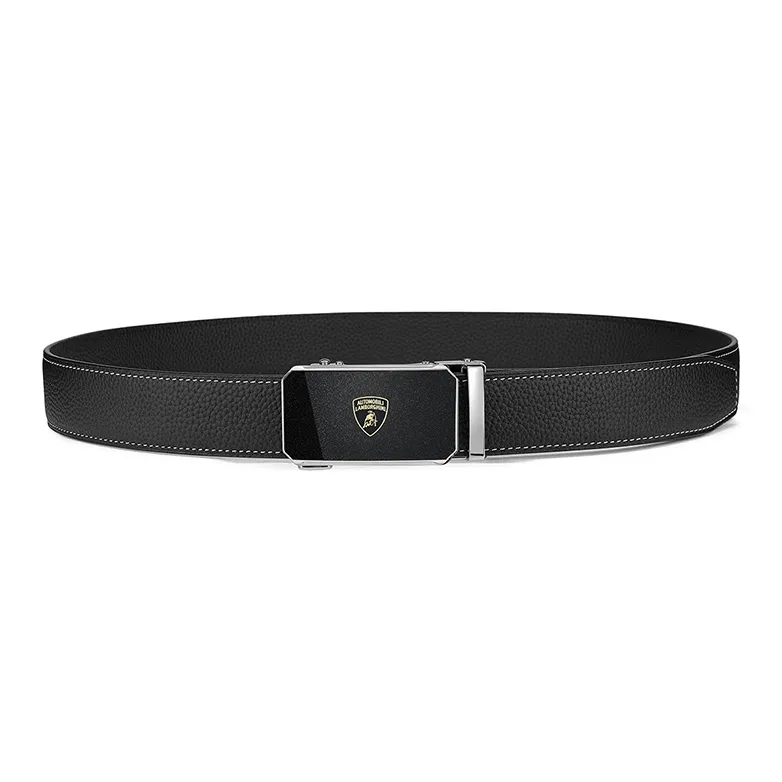 Automobili Lamborghini Cow Leather Business Genuine Leather Belt, Premium Quality Belt Men's Width 3.4cm-1