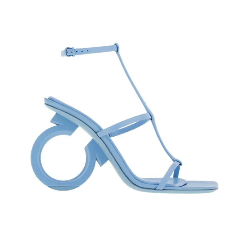 FERRAGAMO Elina Strap Sandals Women's Blue-1