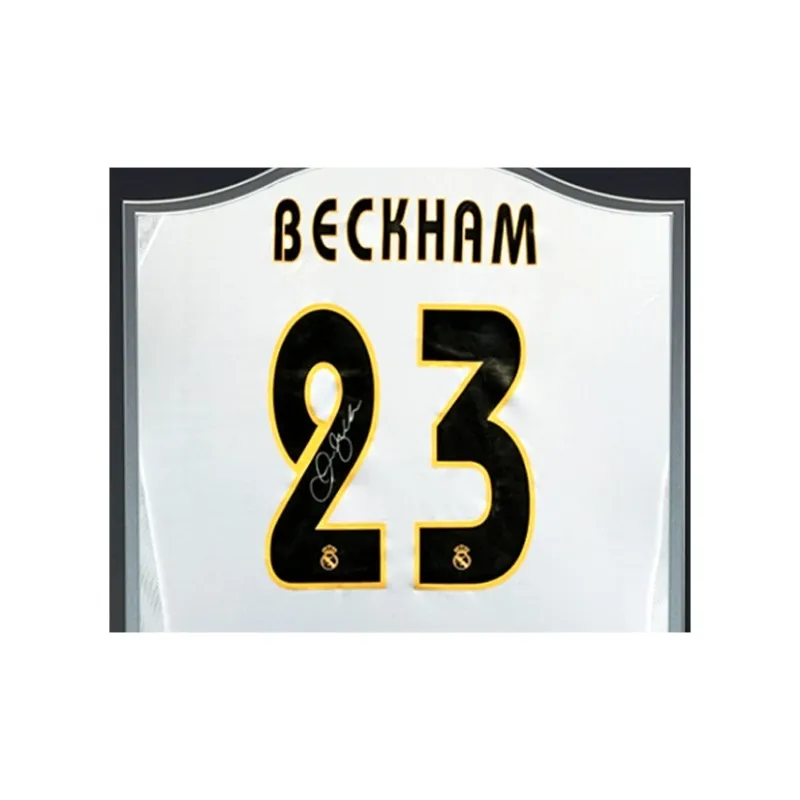 Three For 04-05 Real Madrid David Beckham Autographed Soccer Apparel Jersey Small Bae Includes SA Certificate-2