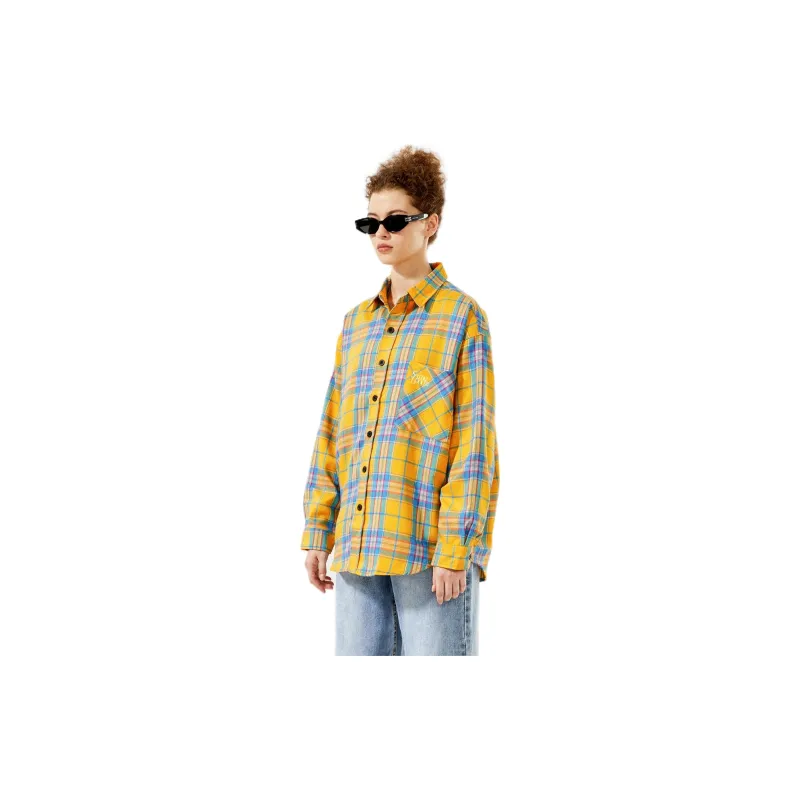 SIMPLE RIMLESS/SRME Shirt Unisex Yellow Plaid-1