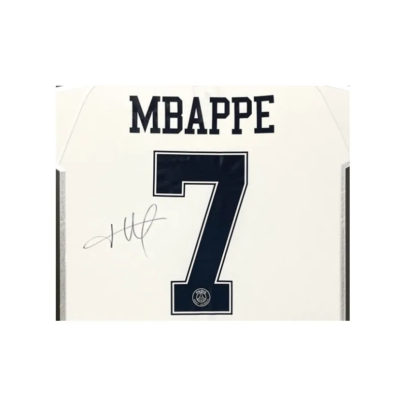 Three For Mbappé Signed Jersey Paris Saint-Germain Size 7 Framed With Certificate Collection-1