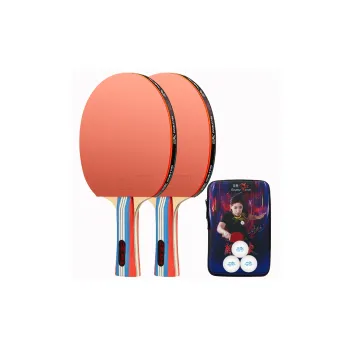 DOUBLEFISH Ping Pong Paddles Unisex All Wood Professional H Grade [Long Handle Shakehand Grip 2 Pcs]