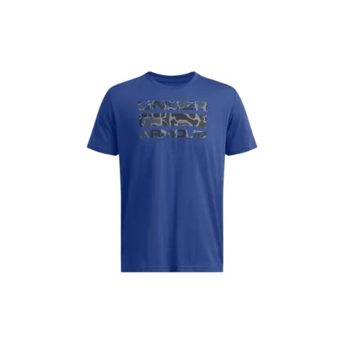 Under Armour Stacked Fill T-Shirts Men Tech Blue