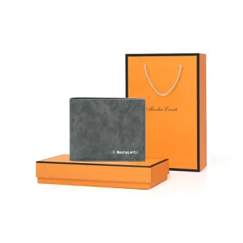 MashaLanti Synthetic Leather Leather Clip Wallet Card Holder Men's Gray Green