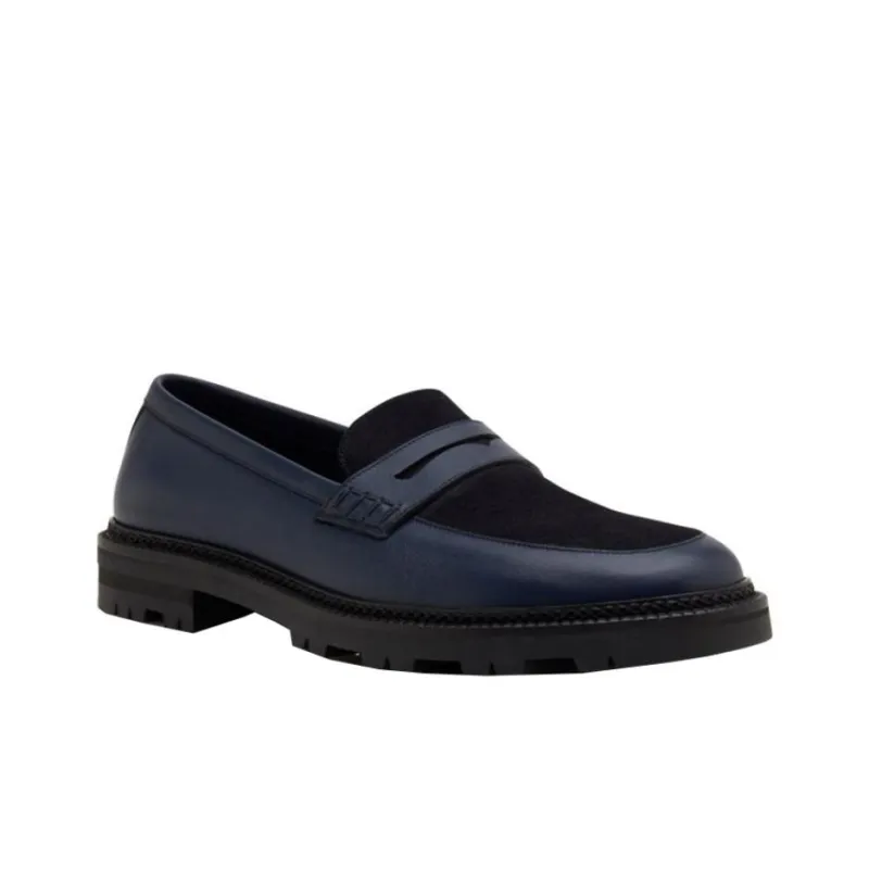 MANOLO BLAHNIK Hudson Loafers 1cm Men's Blue Black-3
