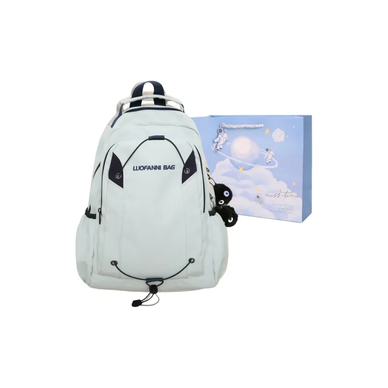 Duoluplo Doron Paul Nylon Backpack Unisex White/Black/Khaki/Lake Blue-22