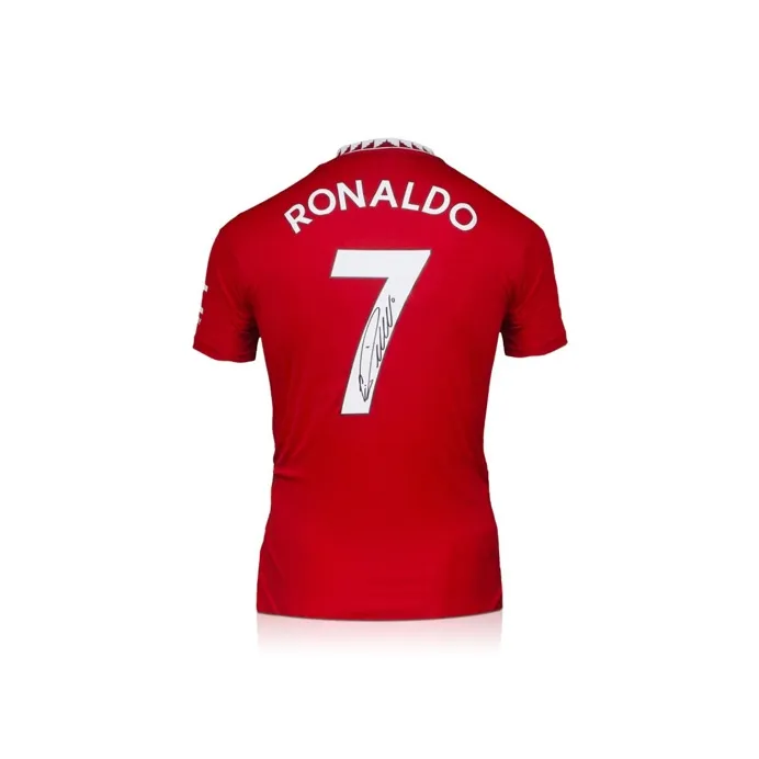Three For Cristiano Ronaldo Ronaldo Manchester United Team Jersey EM Certificate Framed-2