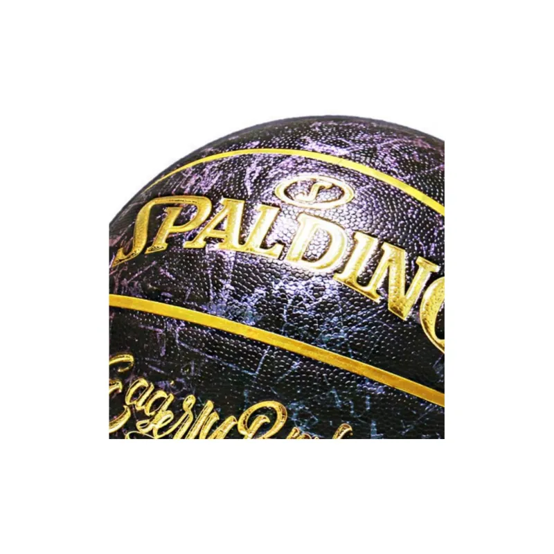 SPALDING PU Basketball Black Gold Size 7 Competition Unisex-2